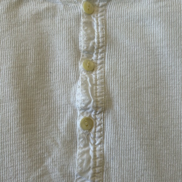 NWOT J.Crew x Homespun Knitwear L/S Old-timer Henley in White, XL - Picture 2 of 4